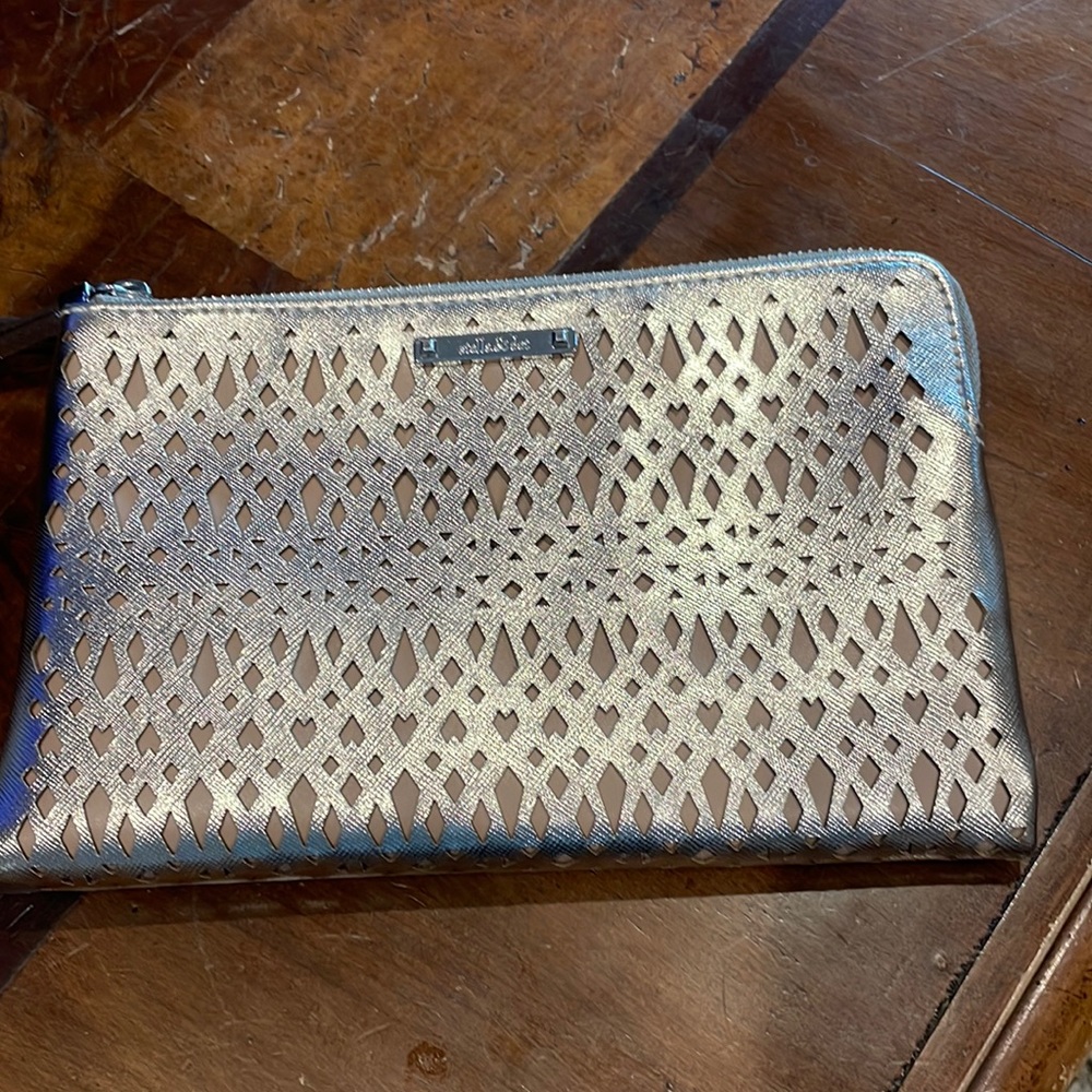 Stella & Dot metallic gold double clutch.